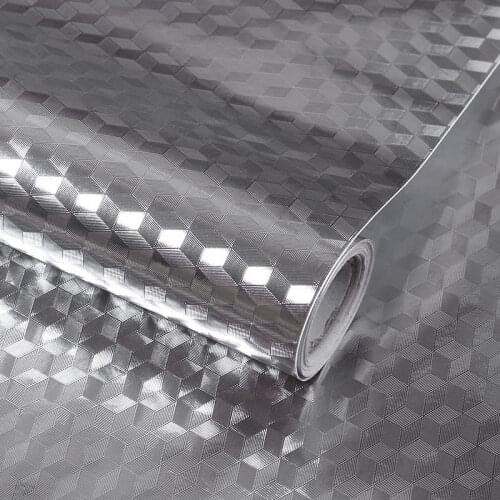 Kitchen Wall Stove Aluminum Foil Oil-proof Stickers Anti-fouling High-temperature Self-adhesive Table Wallpaper Wall Sticker