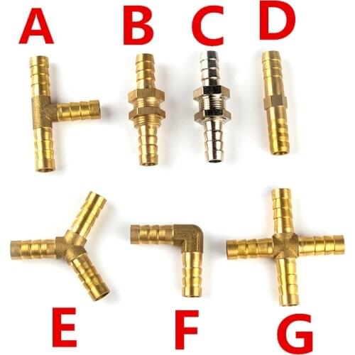 Brass Barb Pipe Fitting 2 3 4 Way Connector for 4mm 5mm 6mm 8mm 10mm 12mm 16mm 19mm Hose Copper Pagoda Water Tube Fittings