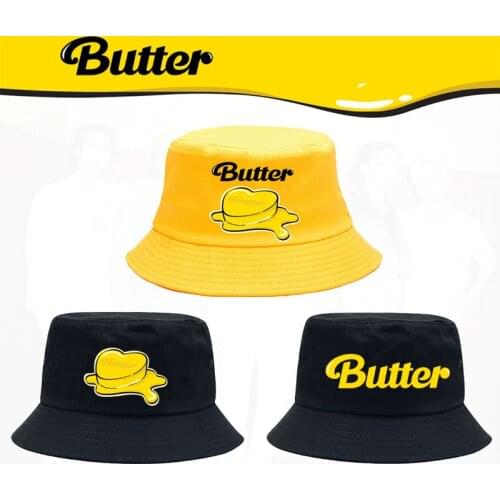 Fashion Kpop Fisherman hat Outdoor Hiking Cool Unisex Bangtan Boys Yellow Butter Hat kpop Jimin Suga Jungkook Sun Hat New Album