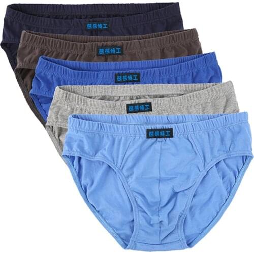 Mens Triangle Underwear High Waist Old Mans Shorts Middle-aged And Elderly Cotton Pants Head Loose Large Briefs