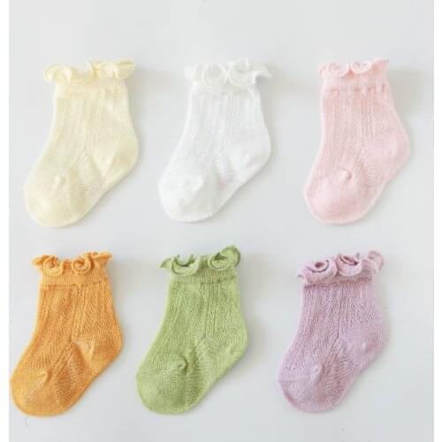 Baby Socks Mesh Thin Breathable Baby Spring and Summer New Lace Socks Loose Mouth Boneless Newborn Socks