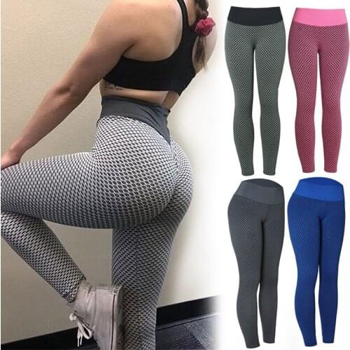 New H 2021 Women Sport Yoga Pants Tight Leggings High Waisted Textured Ruched Butt Lifting Anti Cellulite Workout Tights SMR88