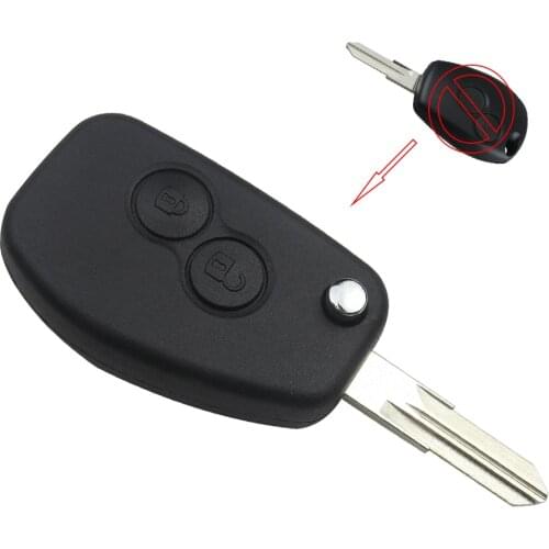 OkeyTech 2 Button Modified Replacement Shell For Renault Megane Modus Espace Folding Flip Keyless Entry Remote Key Case Fob