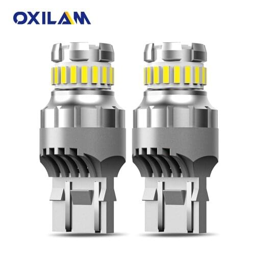 OXILAM 2x 7443 7444 T20 W21/5W LED Car Light For Lada Kalina Granta Vesta DRL 580 7443 LED Bulbs 12V 6500K White Super Bright