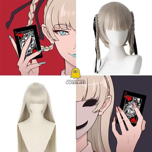 Kakegurui Momobami Ririka Kirari Cosplay Wig Long Heat Resistant Synthetic Hair + Wig Cap Women Anime Costume Party Wig