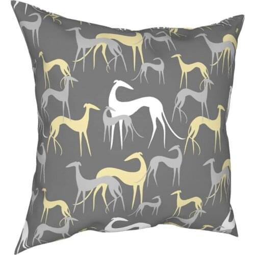 Sighthounds Throw Pillow Cover Cushions for Sofa Greyhound Whippet Dog Novelty Pillowcover Home Decor