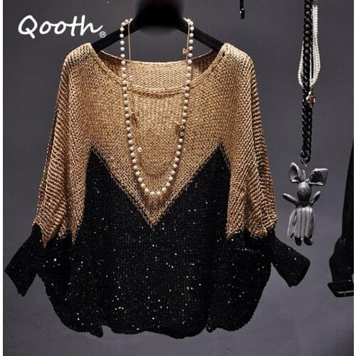 Qooth Women's Knitted Pullovers