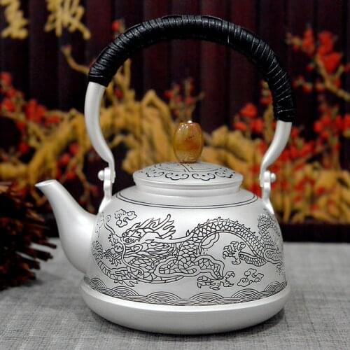 Silver pot, sterling silver 999 teapot, handmade, Japanese teapot, side handle pot, sterling silver pot, smoke pot