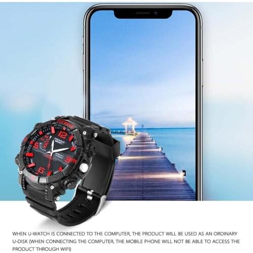 FOX11 Wireless Smart WIFI U-Disk Watch Ourdoor Sports IP76 Waterproof Clock Connect WIFI P2P View Video On APP With LED Lighting