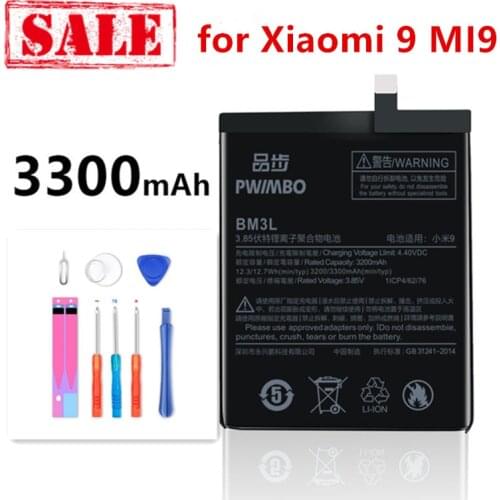 NEW High Capacity BM3L For Xiaomi Mi 9 Mi9 Replacement Batteries 3300mAh+free tools