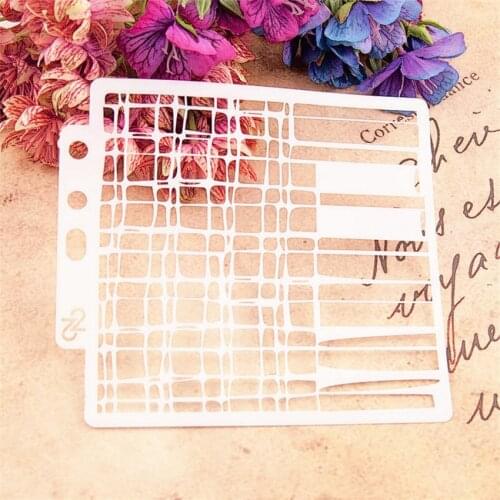 14.1*13 Grid lines scrapbook stencils spray plastic mold shield DIY cake hollow Embellishment printing lace ruler Easter