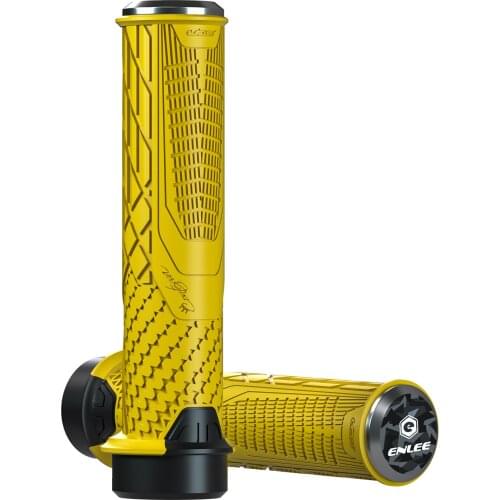 ENLEE 1 Pair Bike Grips Rubber Anti-Slip Lockable Cycling Handle Grips For MTB Aluminum Alloy Handle Plug Bicycle Accessories