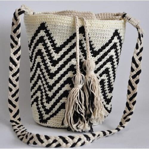 Vintage Purse Handmade Weave Bags Women Shoulder Crossbody Bags Bohemian Fringe Tassel Travel Beach Womens Handbags free Gift