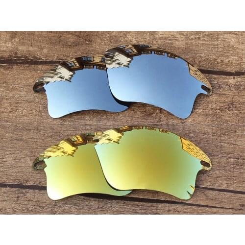 Vonxyz 2 Pairs Chrome Mirror & 24K Mirror Polycarbonate Replacement Lenses for-Oakley Fast Jacket XL Frame