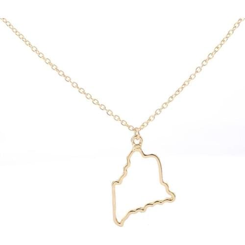 Cut out map necklaces of Maine, USA For mom and girlfriend