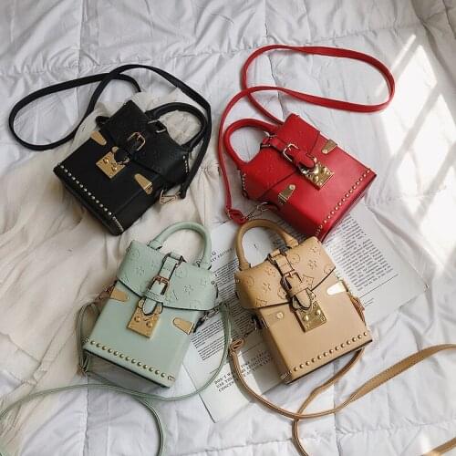 Female Rivet Crossbody Bags For Women 2021 Leather Luxury Handbag Designer Sling Main Ladies Hand Shoulder Messenger Bag