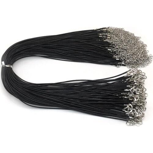 100 Pcs Fashion Wax Rope Cord Necklace Bracelet DIY Making Jewelry with Lobster Clasp Men Women DIY Multilayer Bracelet Chain