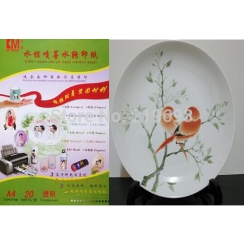 40 pieces/lot) A4 ceramics transfer paper,inkjet transparent/clear color water slide transfer paper
