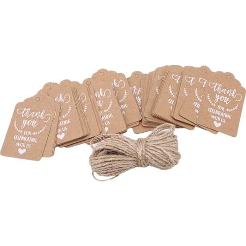 50Pcs/pack Vintage Kraft Paper Gift Cards Wedding Party Card Love Thank You Invitation Tag Card Decoration Paper Crafts