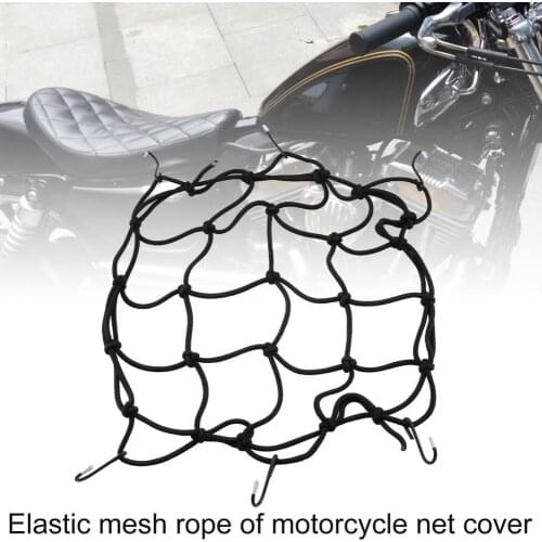 Motorcycle Accessories Luggage Net Helmet Net Bag Adjustable Bungee Cargo Net Universal 30cm x 30cm Luggage Mesh for Motorcycle