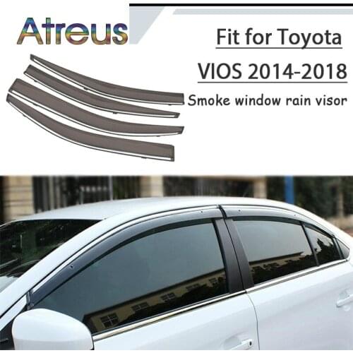 Atreus 1set ABS For 2018 2017 2016 2015 2014-2014 Toyota Vios Accessories Car Vent Sun Deflectors Guard Smoke Window Rain Visor