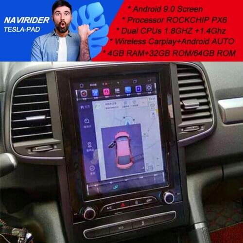 2Din Car Tape Recorder Radio Tesla Android 9 GPS Navigation Multimedia Player For Renault KOLEOS Megane 4 2016 Stereo Head Unit