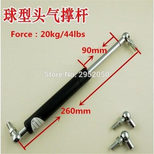 Free Shipping 2PCS Car Auto 20kg 44lb Force 9cm Long Stroke Studs Lift Strut Metal Gas Spring