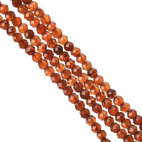 3mm-2mm Orange Garnet Loose beads with translucent dark brown and light brown mixed translucent sections