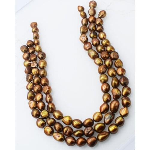 Loose beads freshwater pearl brown baroque 10-13mm 14" for DIY jewelry making FPPJ wholesale beads nature