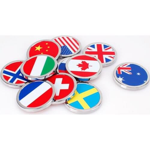 3.6cm Car Styling National Flag Emblem Sticker Auto Body Creative Badge for BMW X1 X5 Toyota Corolla Rav4 Volkswagen Jetta Bora