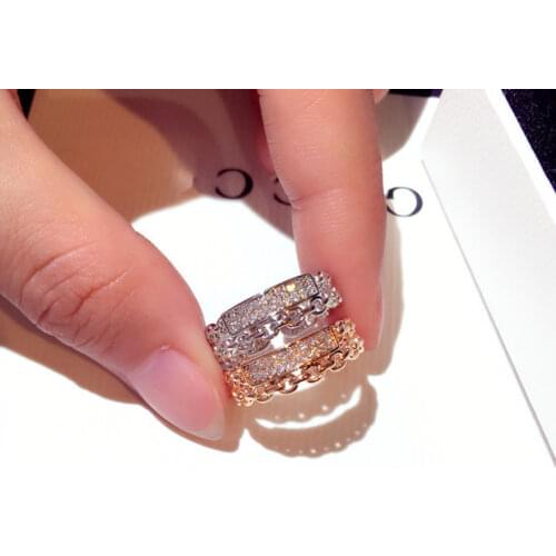 European and American personality creative design index finger ring For women two color metal wedding party engagement