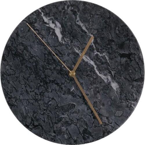 Art wall clock silent atmosphere fashion creative personality living room bedroom clock marble simple clock