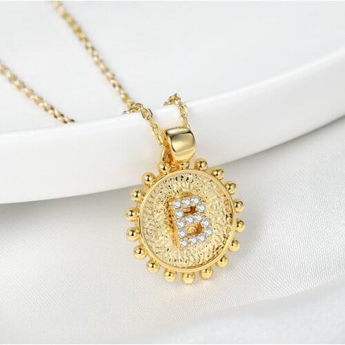 Custom Initial necklace For Women Jewelry Personalized Round Heart 26 English Letters Charm Pendant Stainless Steel Necklace