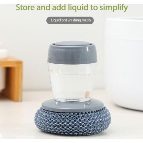 Kitchen Soap Dispenser Palm Brush Washing Pot Dish Brush Pans Cups Bowl Scrubber Kitchen Wash Tool Kitchen Cleaning Gadgets