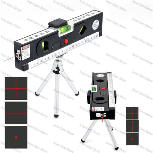 4 In 1 Laser Level Vertical Horizon Dot Cross Line Magnetic Measuring Tape Aligner Laser Marking Lines Accurate Optical Tools
