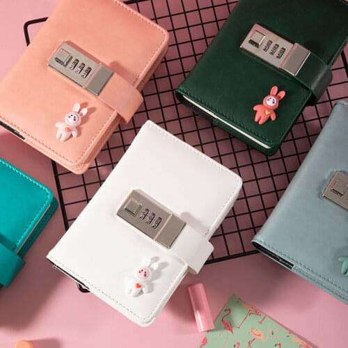 Codebook A7 Small Diary with Lock, Portable Pocket Notebook, Pocket Notebook, Girls Heart