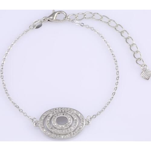 Micro Pave Jewelry Vintage Three Circles Bead Bracelets For Women Men Bijoux Copper Chain Friendship Bracelet Charms Diy Gift
