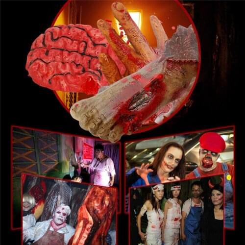 Simulation Hand Props Halloween Funny Body Part Organ Horror Bloody Zombie Prank Toy Decorations Party Banner