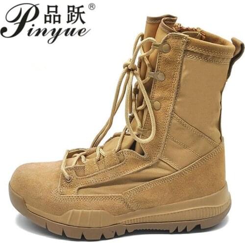 Spring Fashion Style Comfortable Cow suede desert combat boot Ankle-up army boots with zipper size 37--45