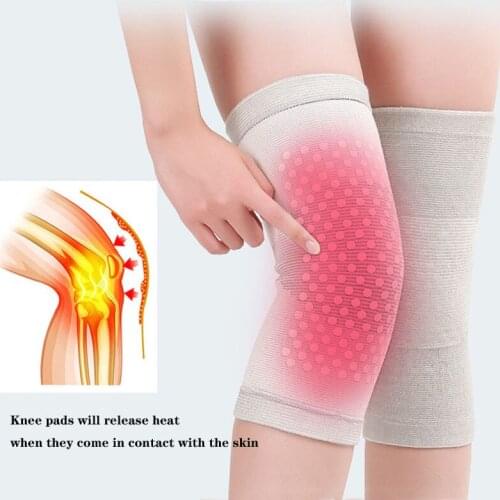 1 Pair Knee Pad Tromaline Elastic Support Protector Self Heating Knee Braces For Arthritis Joint Pain Relief And Injury Recovery