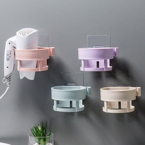 Wall Mounted Hair Dryer Holder Storage Toilet Hair Dryer Rack Home Bathroom Storage Wall Hanging Holder Rack Organizer