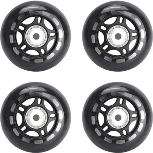 NEW-4 Pack Inline Skate Wheels Indoor/Outdoor Roller Blades Replacement Wheel with Bearings 70mm