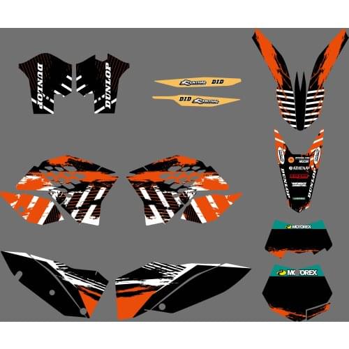 New Team Motorcycle Graphics Backgrouds Stickers Declas for KTM EXC XCF 125 250 300 450 530 2008-2010 EXC 450/530 2011