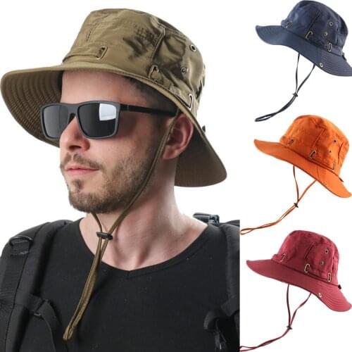 Waterproof Foldable Suncap Bucket Hats For Men Dual Purpose Summer Outdoor Fishing Fisherman Hat Women Wide Brim Panama Cap