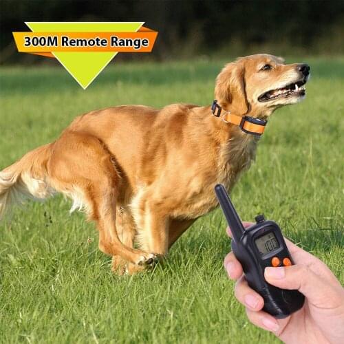 998DR 300M Rechargeable Dog Shock Collar Dog Training Equipment Pet Remote Control Shock Vibration Anti-Bark Collar LCD Display