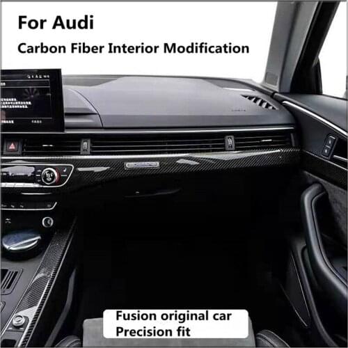 Suitable for Audi A4 A5 Q5L carbon fiber interior modification for A6 cen wood center console panel door panel decoration