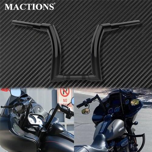 Motorcycle 12" 14" 16" Handlebars Z Bar Drag Bars Black Aluminum For Harley Touring Road King14-20 FLHRXS Road King Special