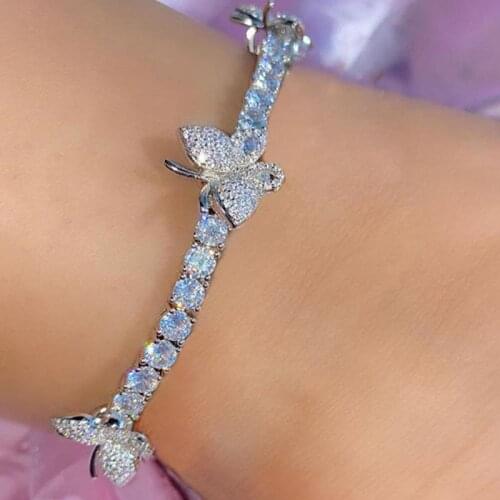 Crystal Zircon Butterfly Ankle Bracelets For Women Rhinestone Foot Bracelets Leg Chain Beach Sandals Boho Female Jewelry Gifts