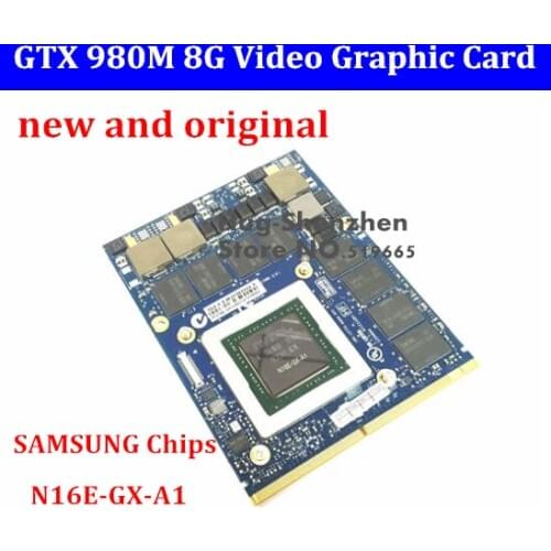 New Original GTX 980M Graphics Card GTX980M with X-Bracket N16E-GX-A1 8GB GDDR5 MXM For Dell Alienware MSI HP