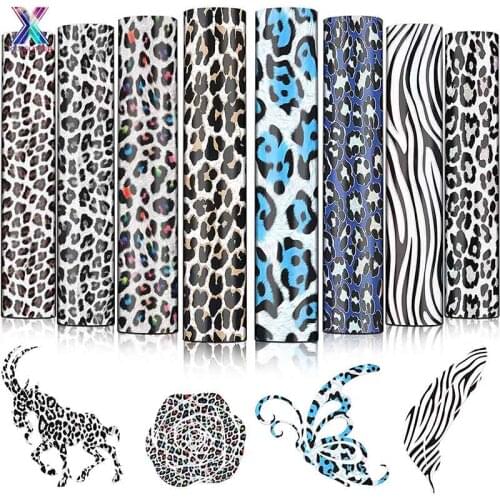 XFX HTV Cricut 50cmx1Yard Leopard HTV Heat Transfer Vinyl Wild Animal Print Iron on Vinyl Bundle Craft Cheetah HTV T-Shirt DIY